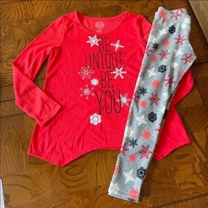 Girls SO Pajamas "Be Unique be You"  2 Pc Long sleeve/pants Size S (7/8) Winter